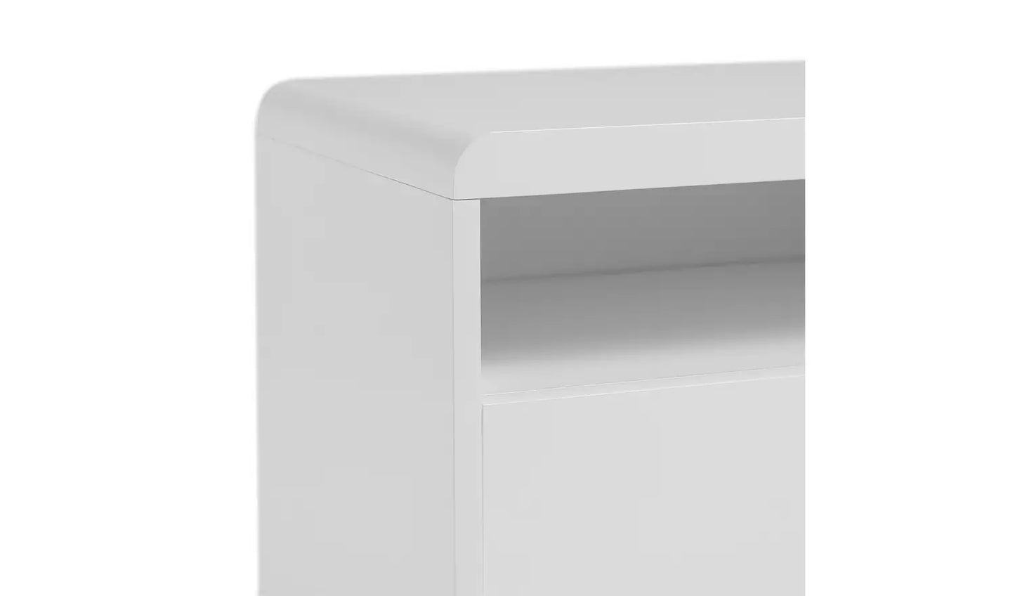 Sleigh 2 Door 1 Drawer TV Unit - White Gloss