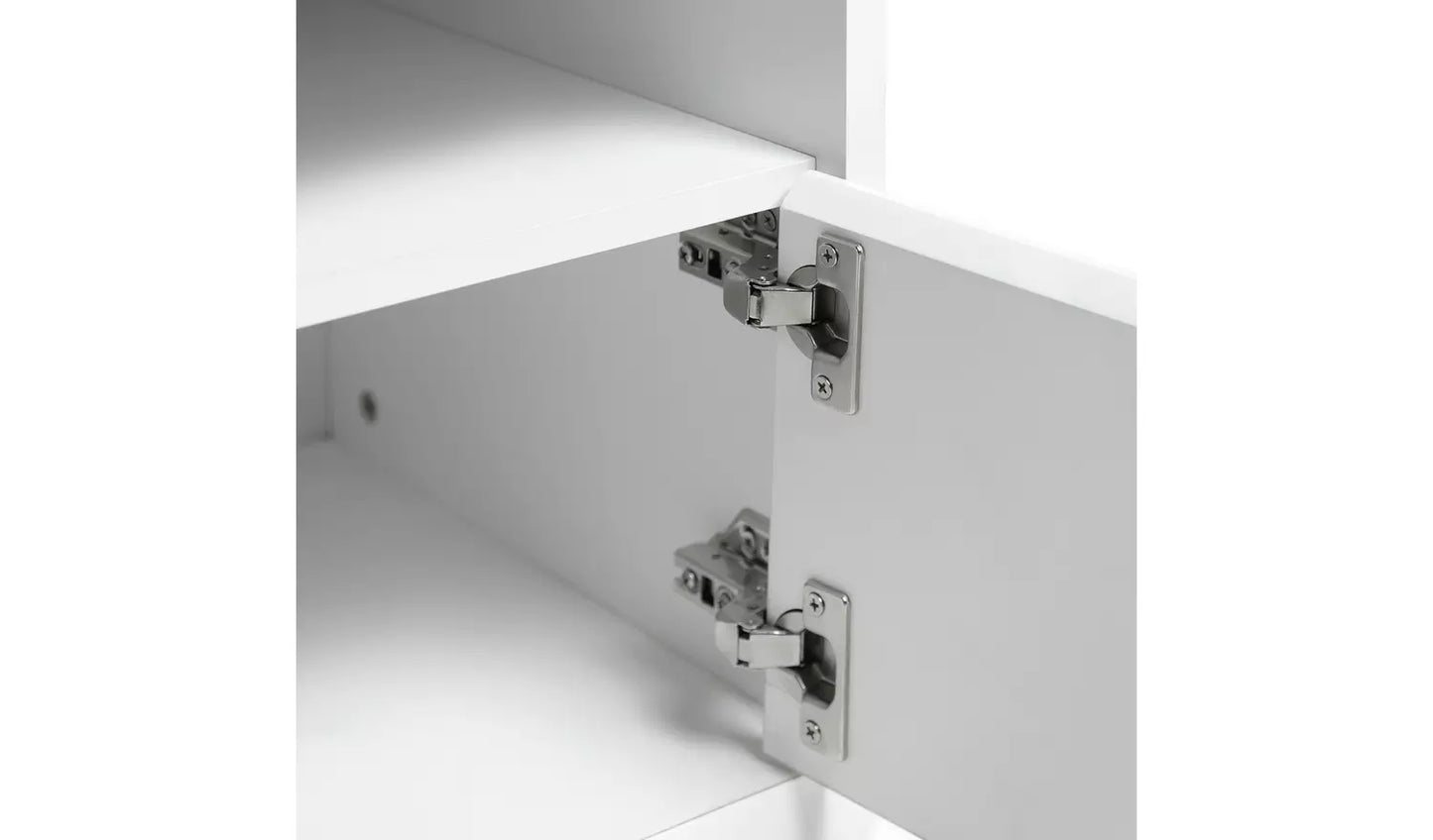 Sleigh 2 Door 1 Drawer TV Unit - White Gloss