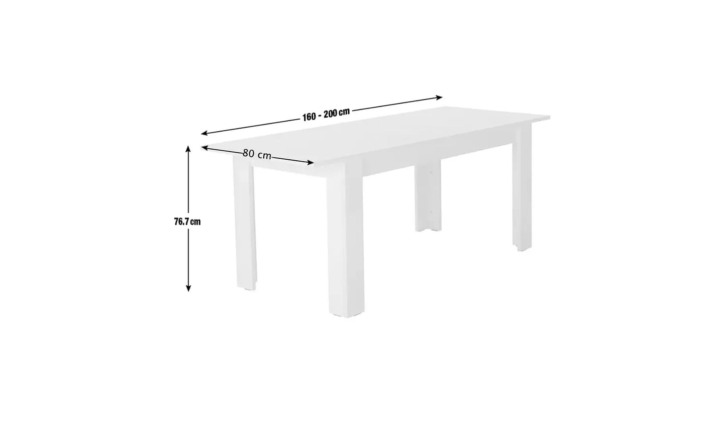 Miami Gloss Extending 8 Seater Dining Table - White