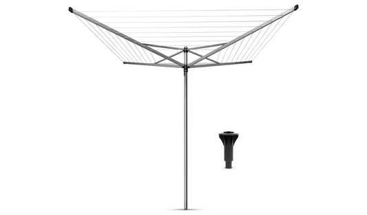 Brabantia Topspinner 50m 4 Arm Rotary Airer & Concrete Tube