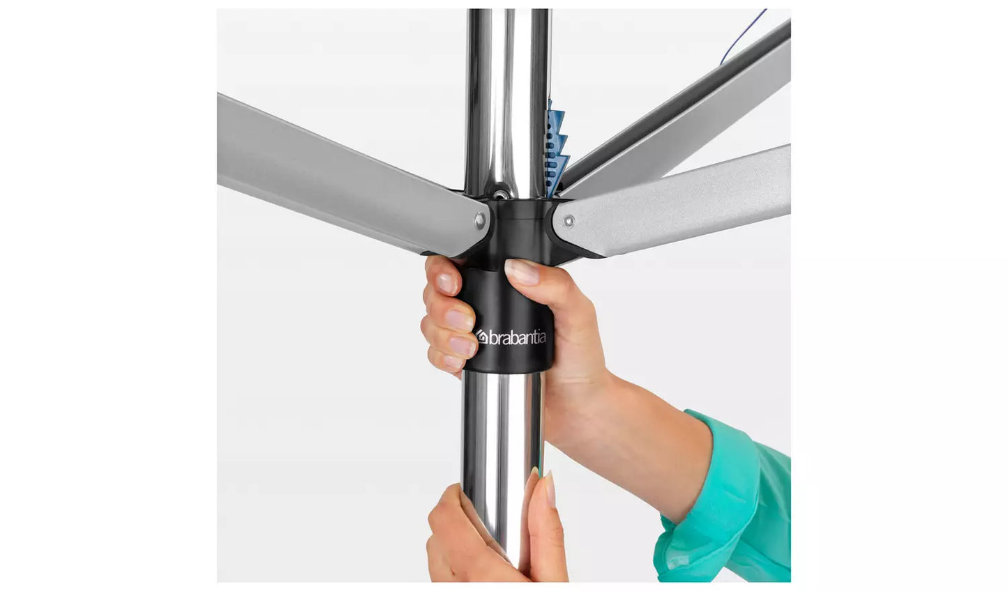 Brabantia Topspinner 50m 4 Arm Rotary Airer & Concrete Tube