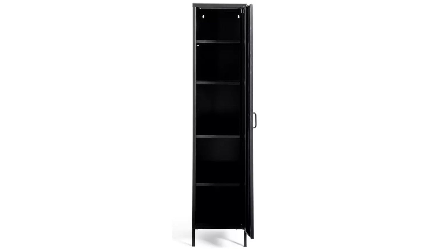 Habitat Stevie Tall 1 Door 4 Shelf Locker - Black