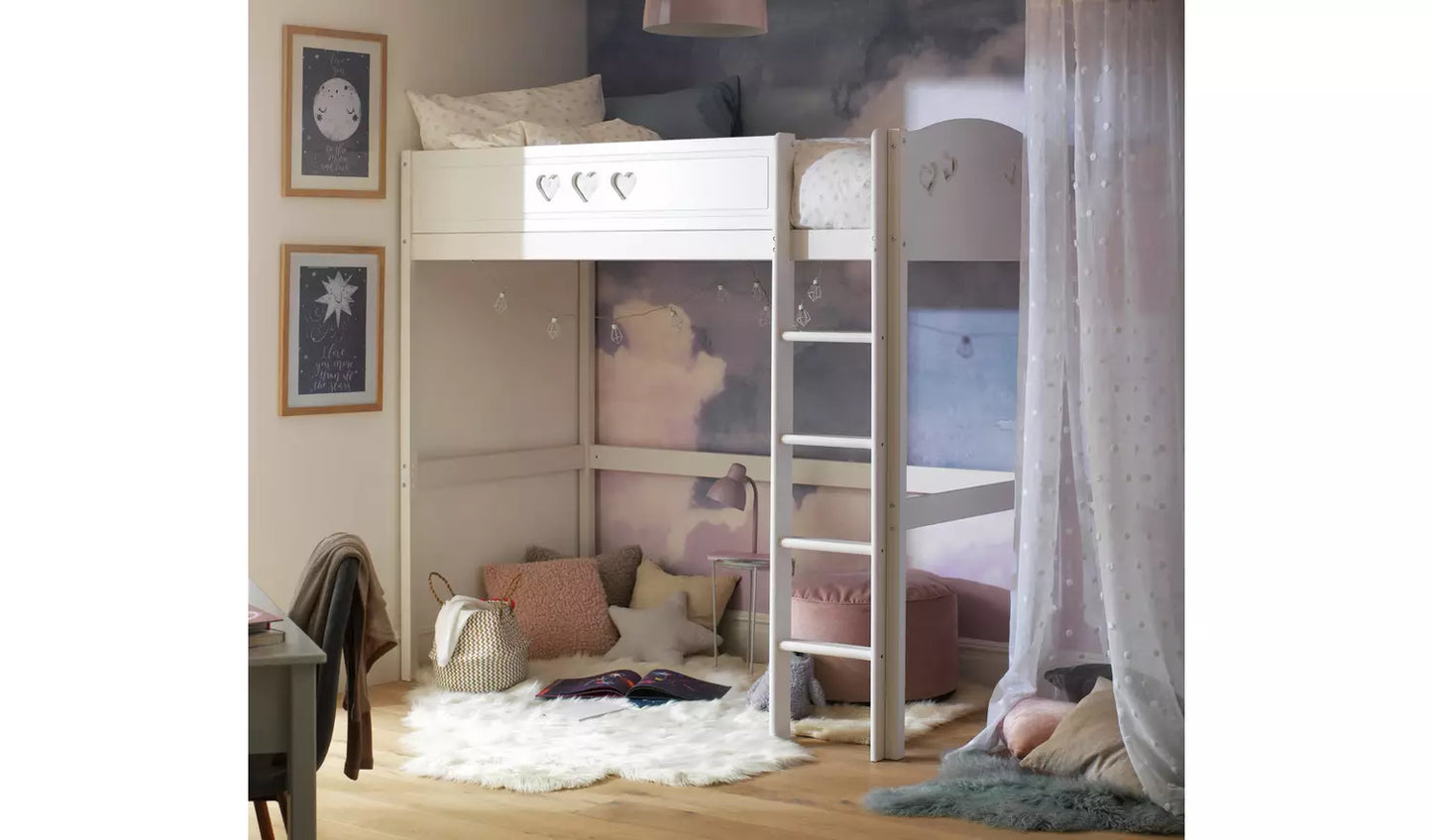 Mia High Sleeper Bed Frame - White