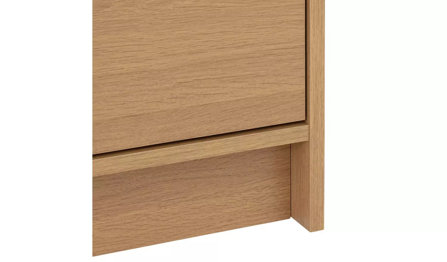 Malibu 3 Door 4 Drawer Mirror Wardrobe - Oak Effect