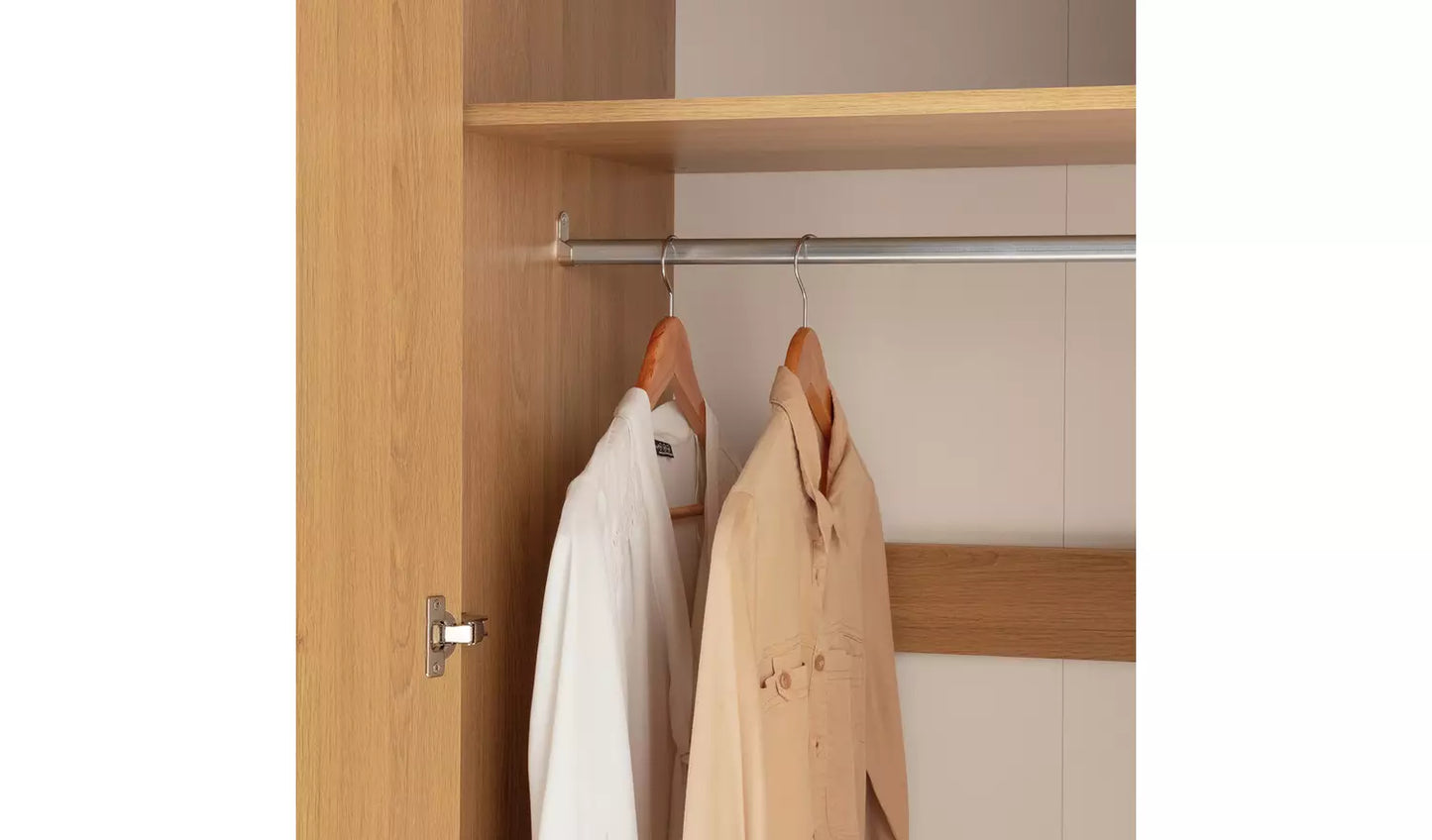 Malibu 3 Door 4 Drawer Mirror Wardrobe - Oak Effect