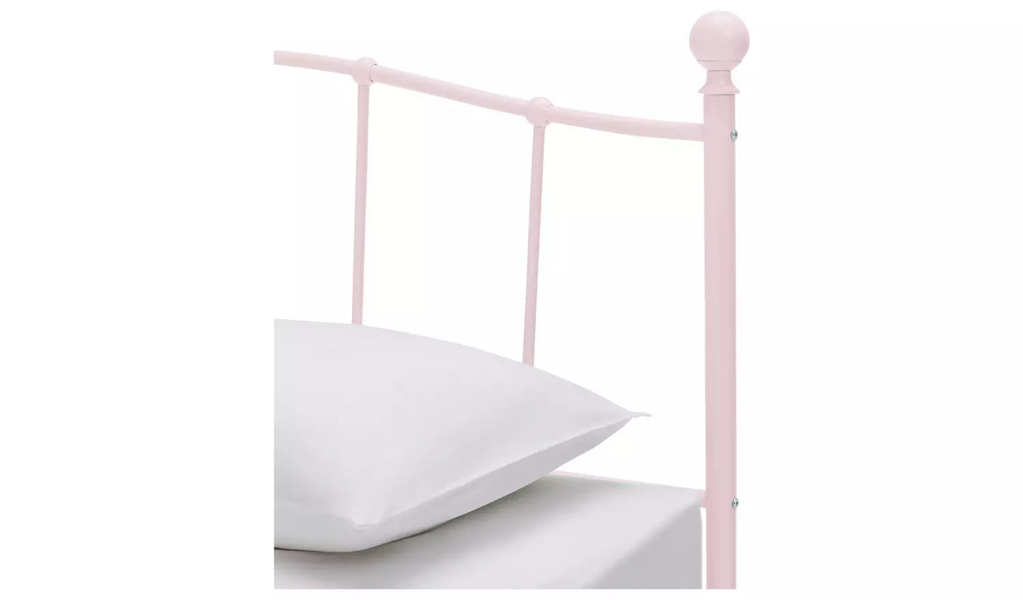 Fleur Small Double Metal Bed Frame - Pink