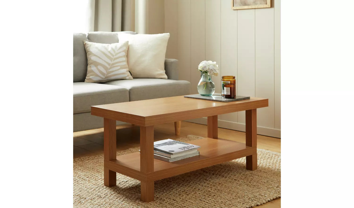 Assembled Stratford Oak Veneer Coffee Table - Natural
