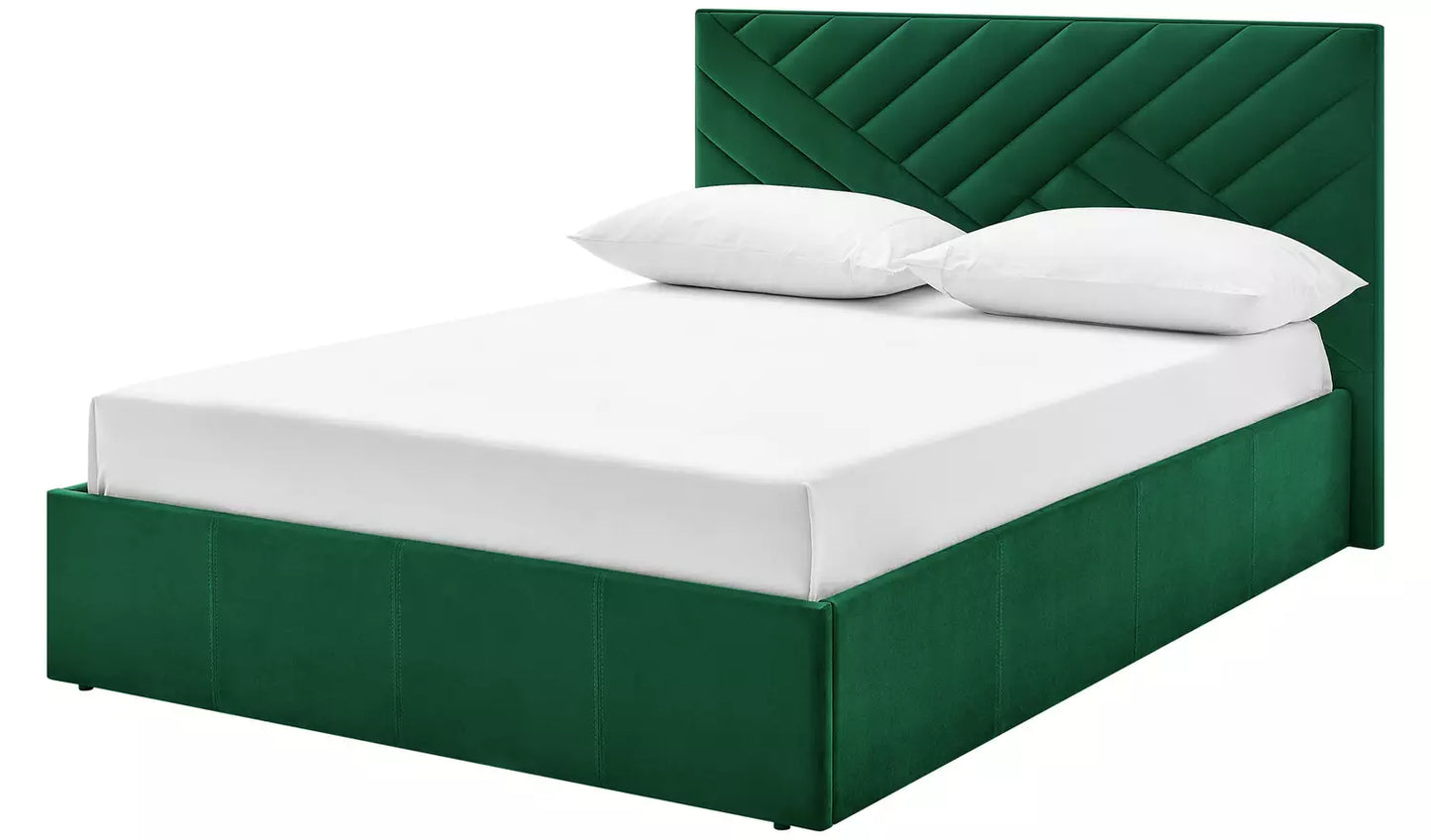 Luca Small Double End Lift Ottoman Bed - Green