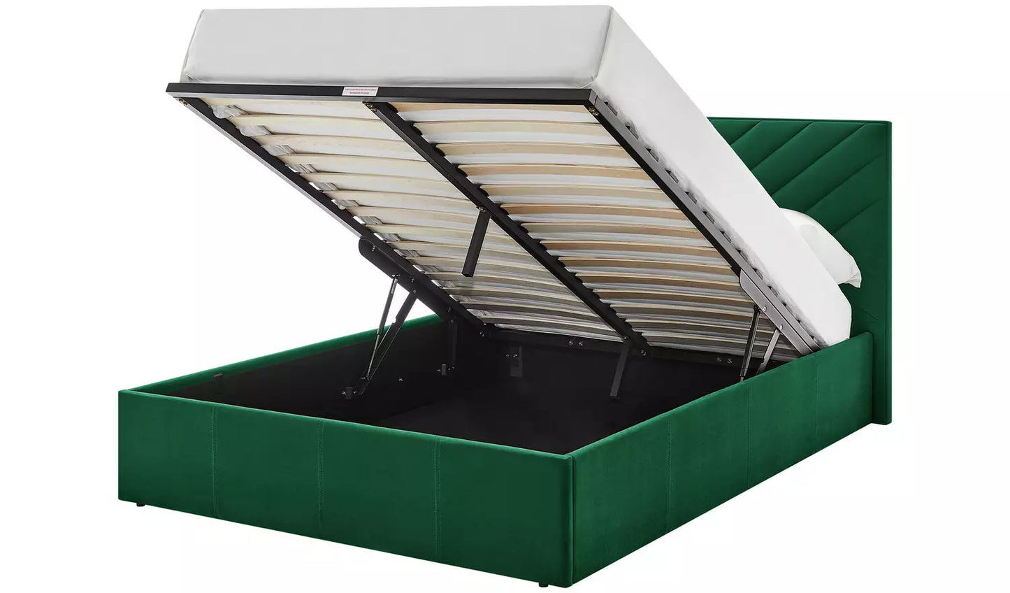 Luca Small Double End Lift Ottoman Bed - Green