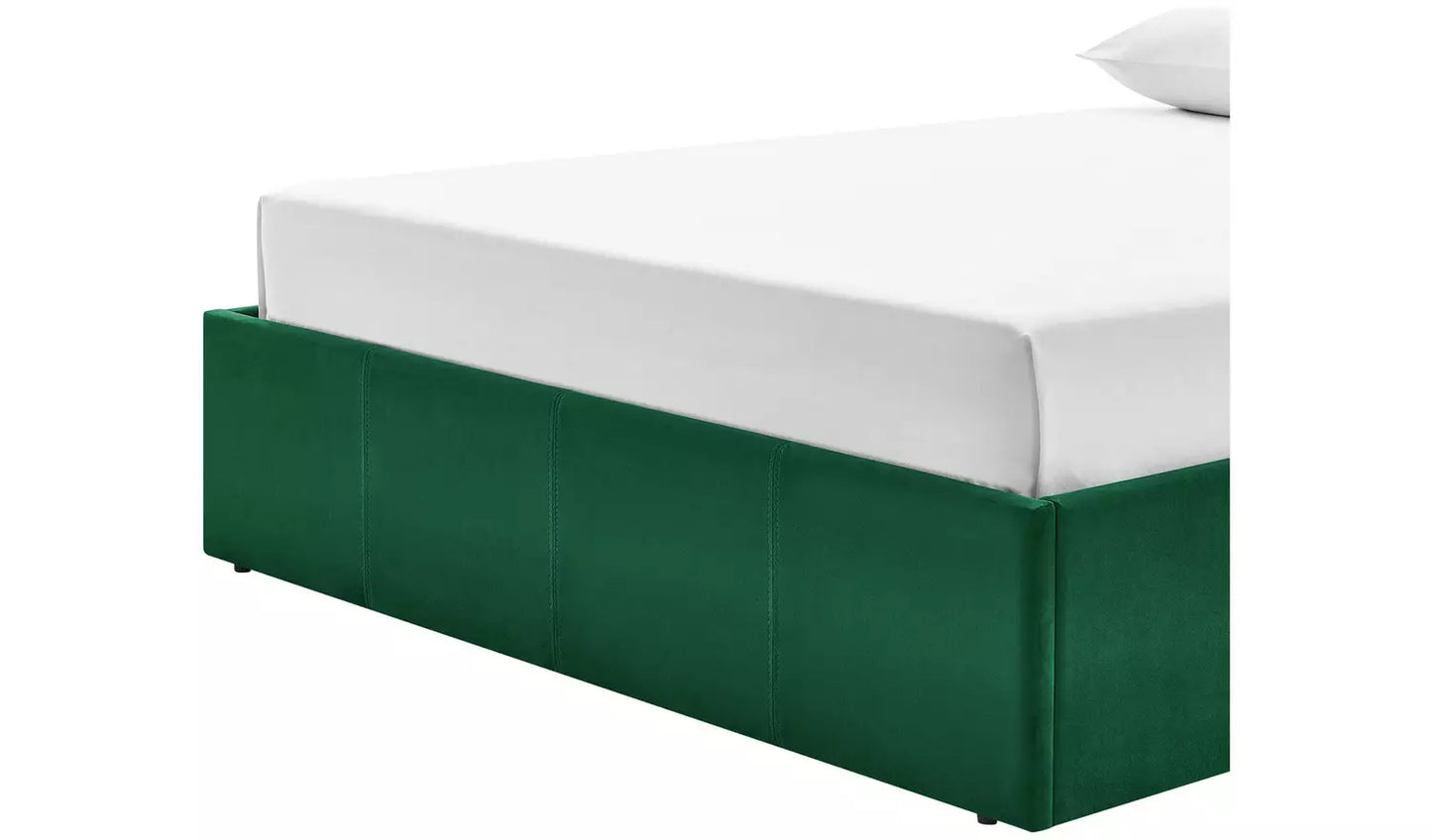 Luca Small Double End Lift Ottoman Bed - Green