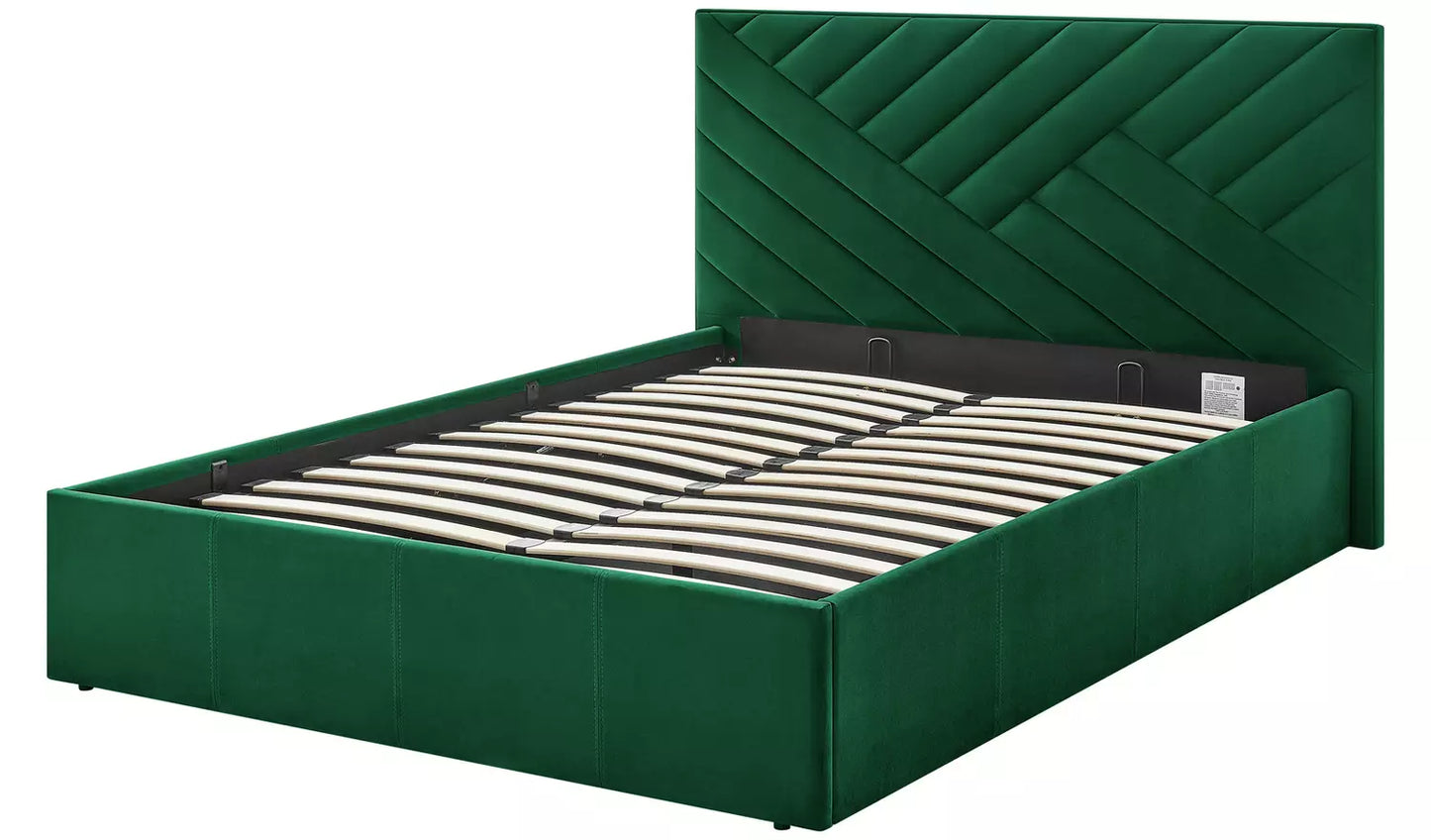 Luca Small Double End Lift Ottoman Bed - Green