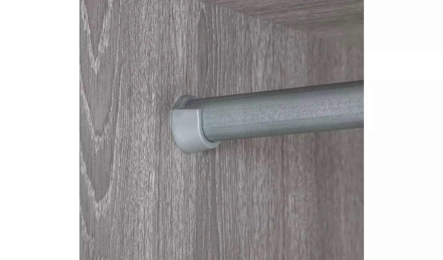 Seville 2 Door Open Shelf Wardrobe - Grey Oak Effect