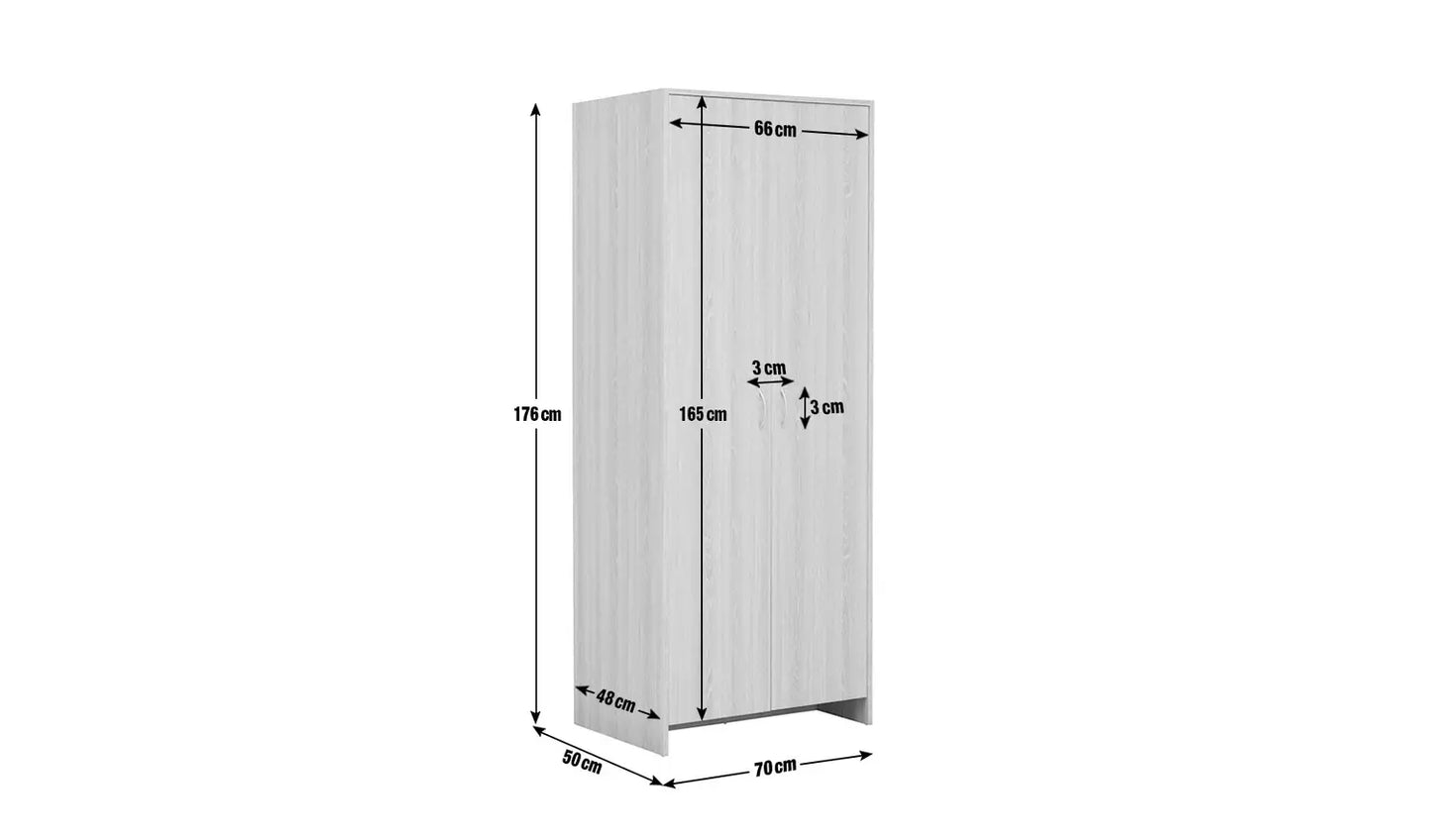 Seville 2 Door Wardrobe - Grey Oak Effect