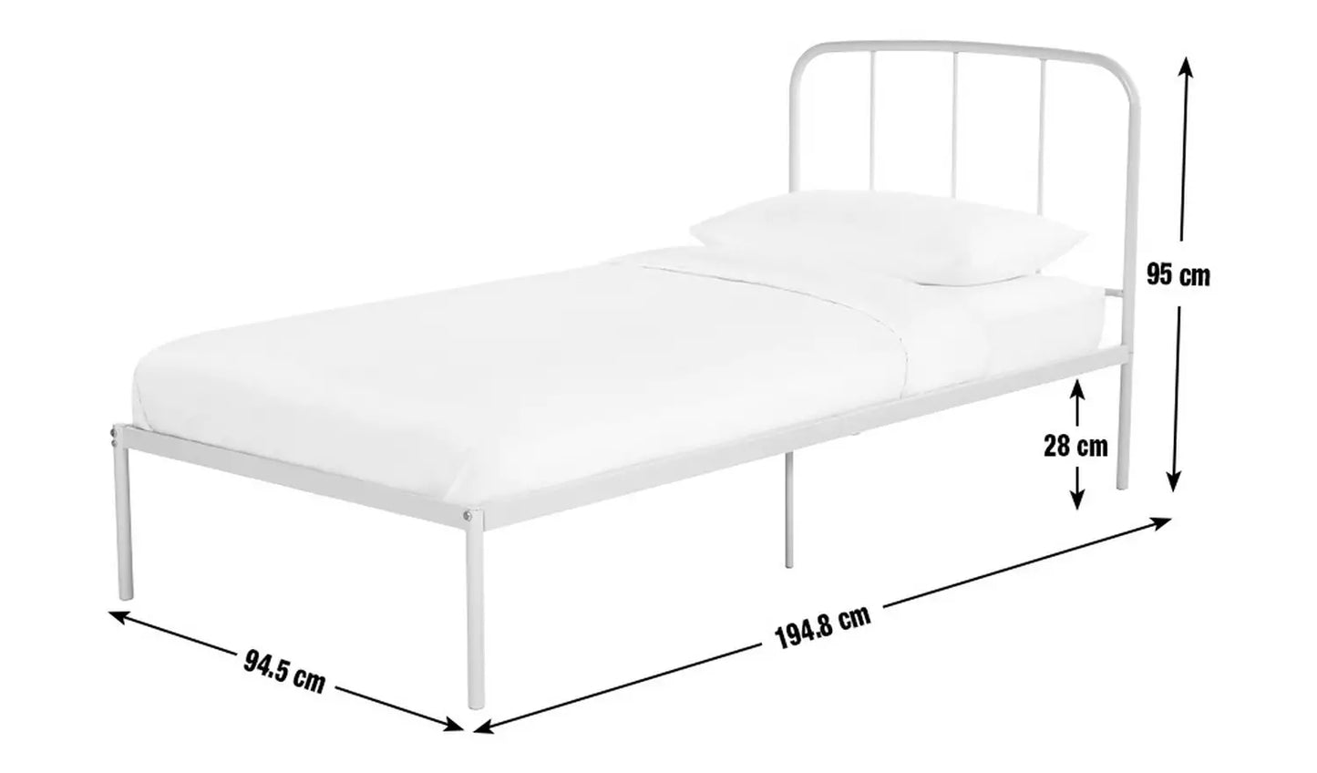 Freja Single Metal Bed Frame - Silver