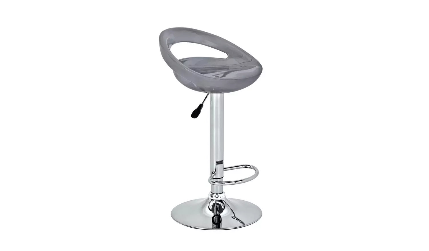 Assembled Pair of Gas Lift Bar Stool - Grey