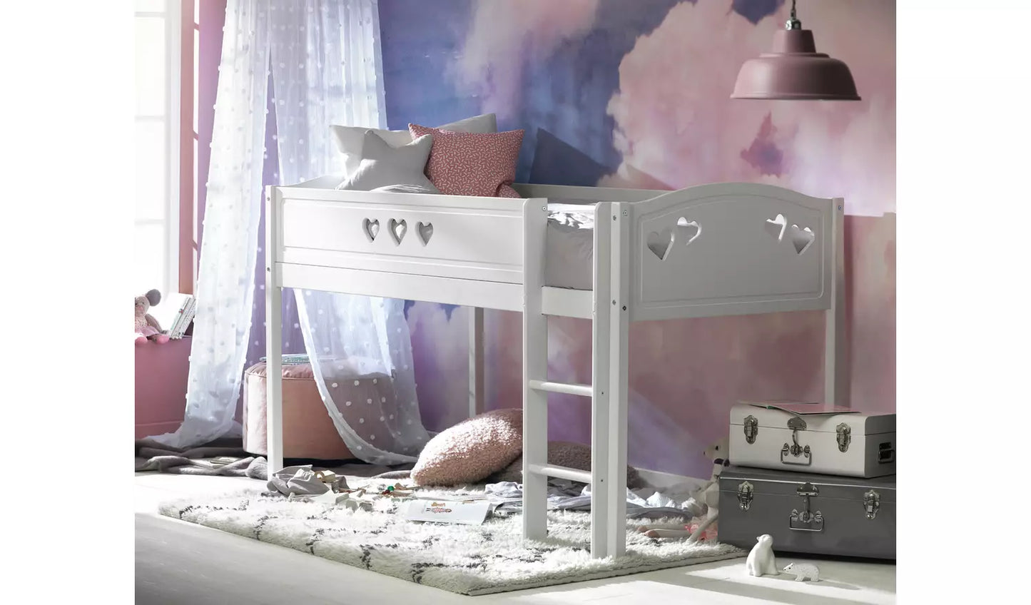 Mia Mid Sleeper Bed Frame - White