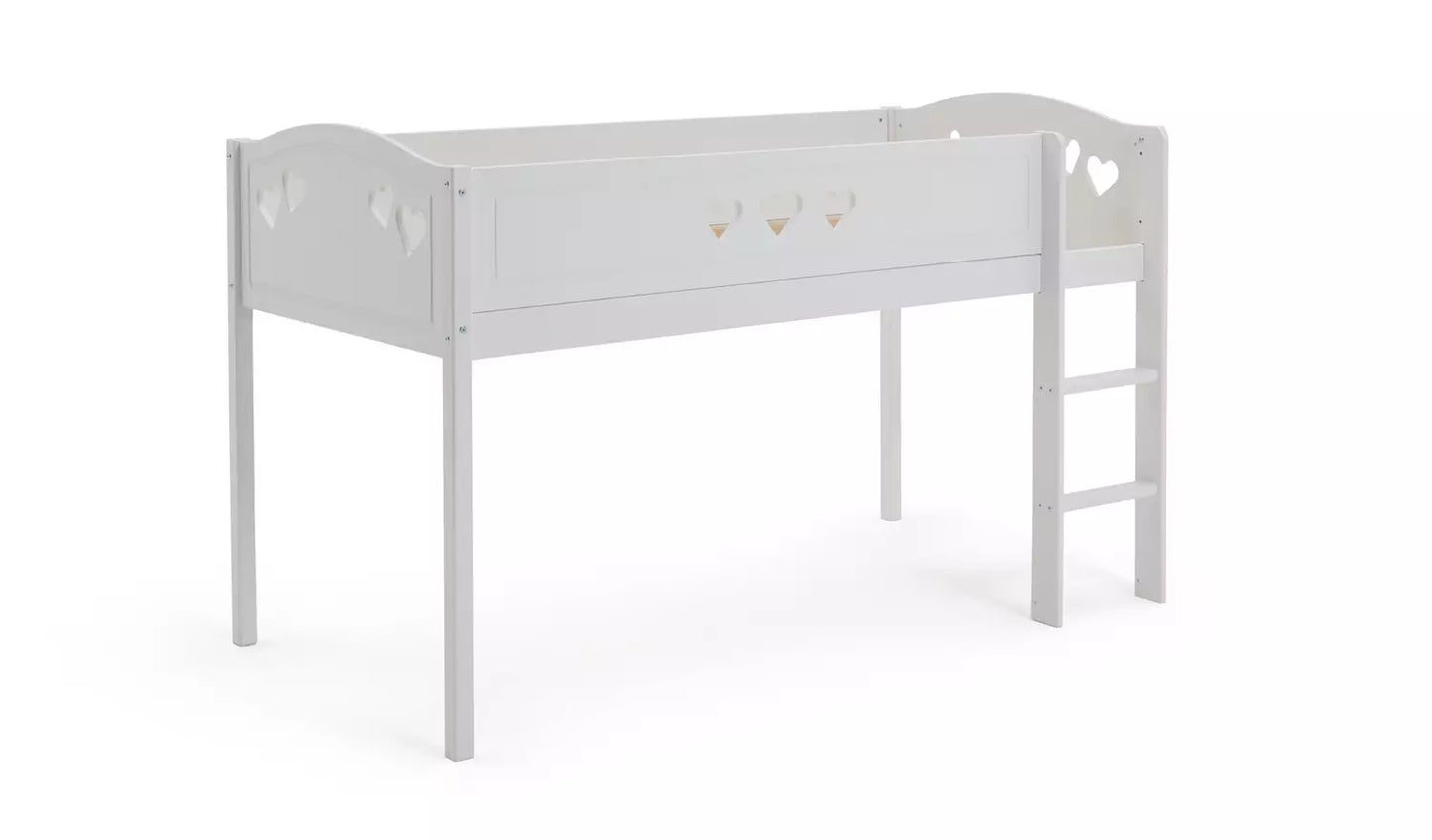 Mia Mid Sleeper Bed Frame - White
