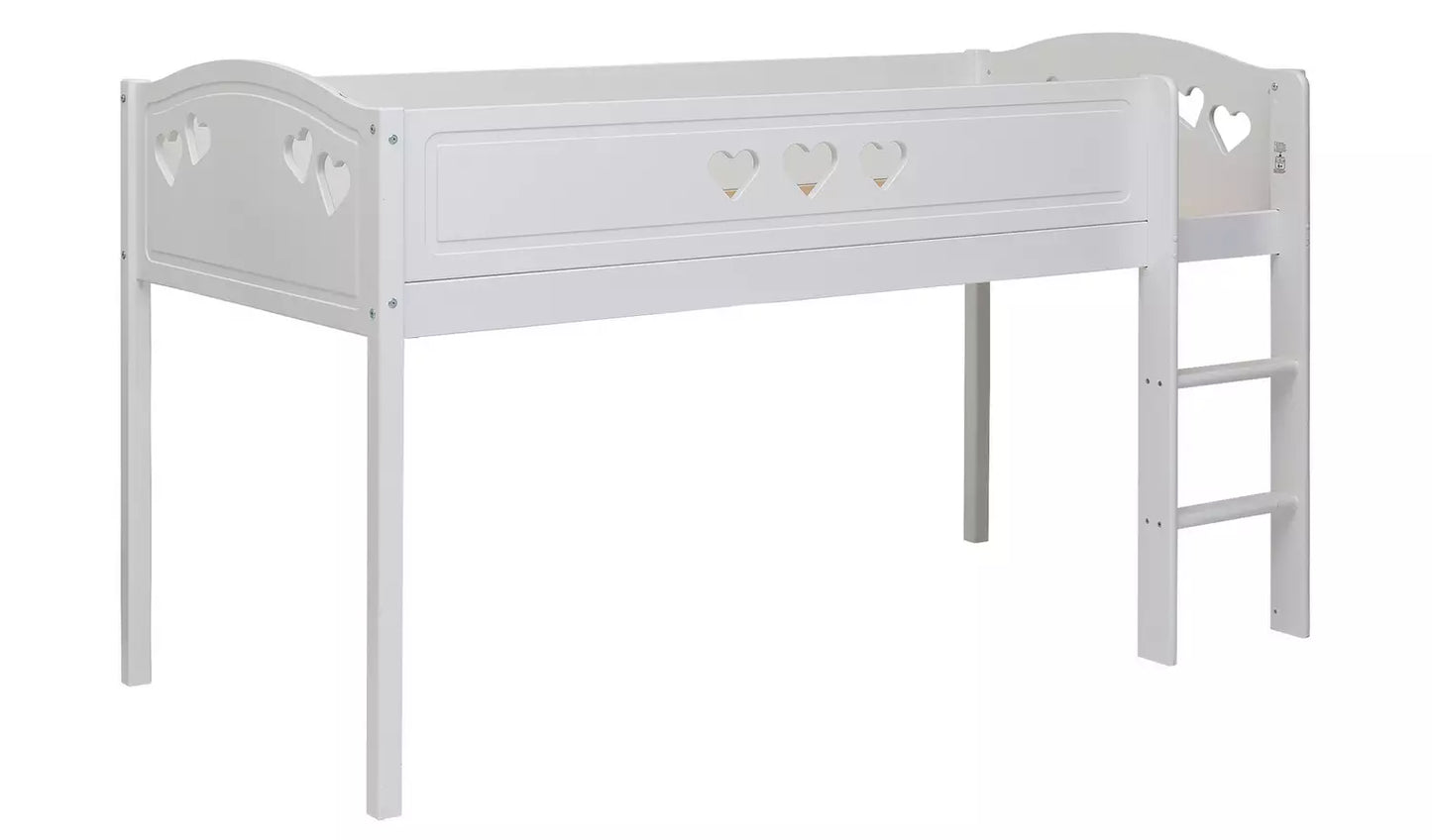 Mia Mid Sleeper Bed Frame - White