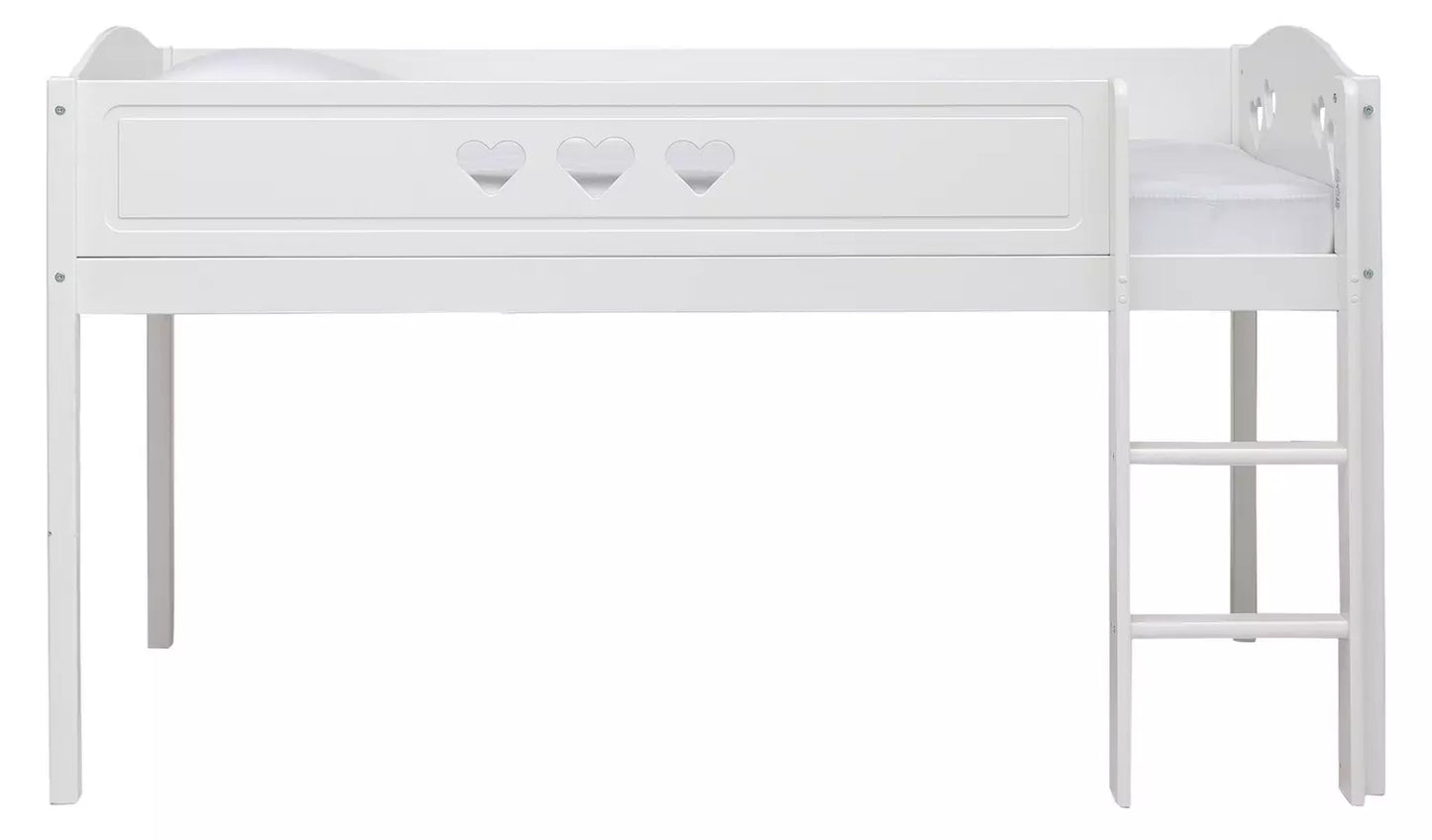 Mia Mid Sleeper Bed Frame - White