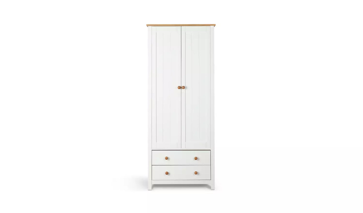 Scandinavia 2 Door 2 Drawer Wardrobe - Two Tone