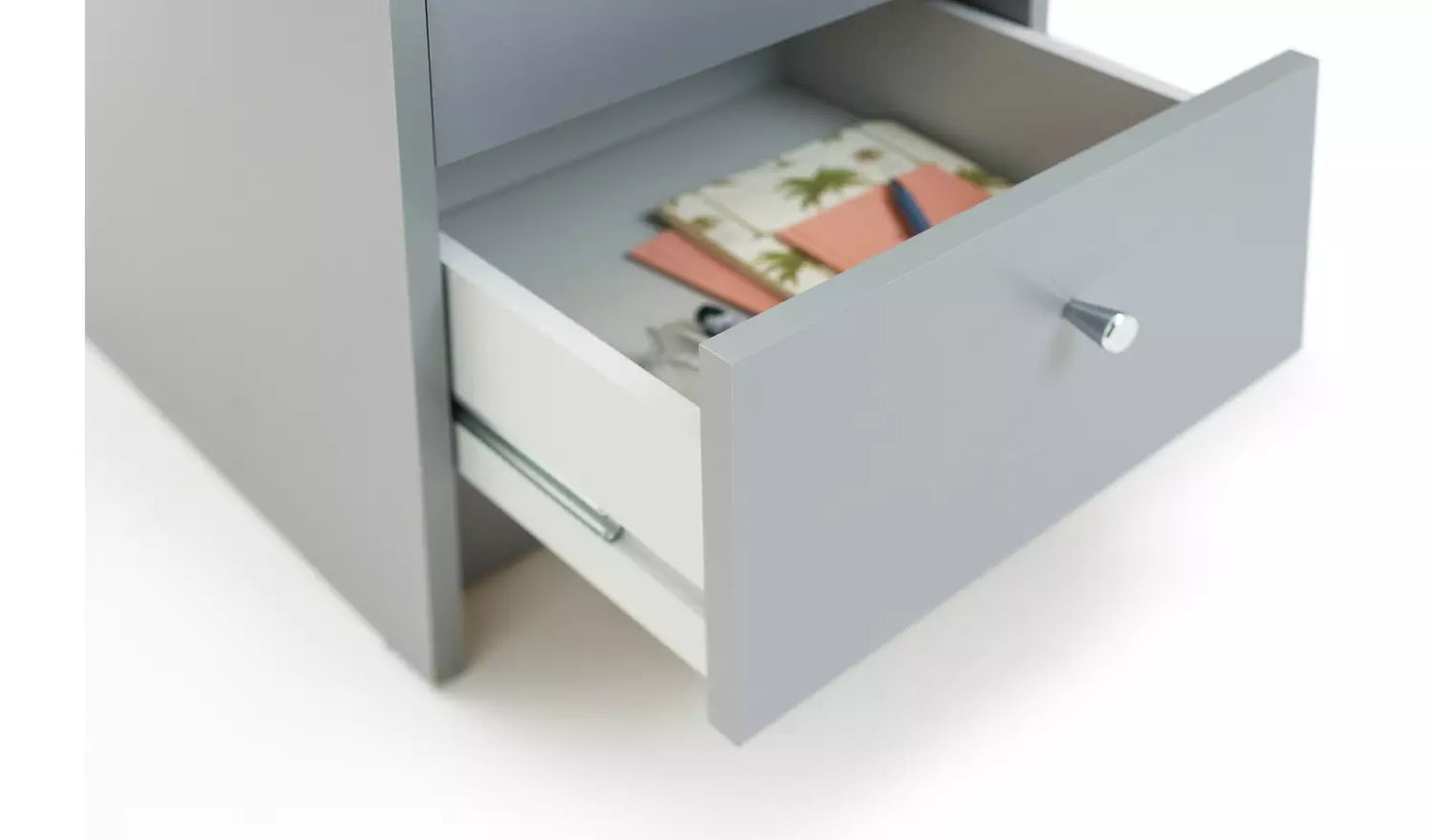 Assembled Malibu 3 Drawer Office Desk - Grey