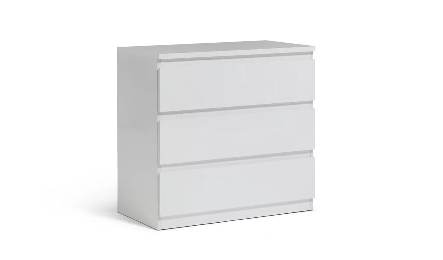 Assembled Habitat Jenson Gloss 3 Drawer Chest - White
