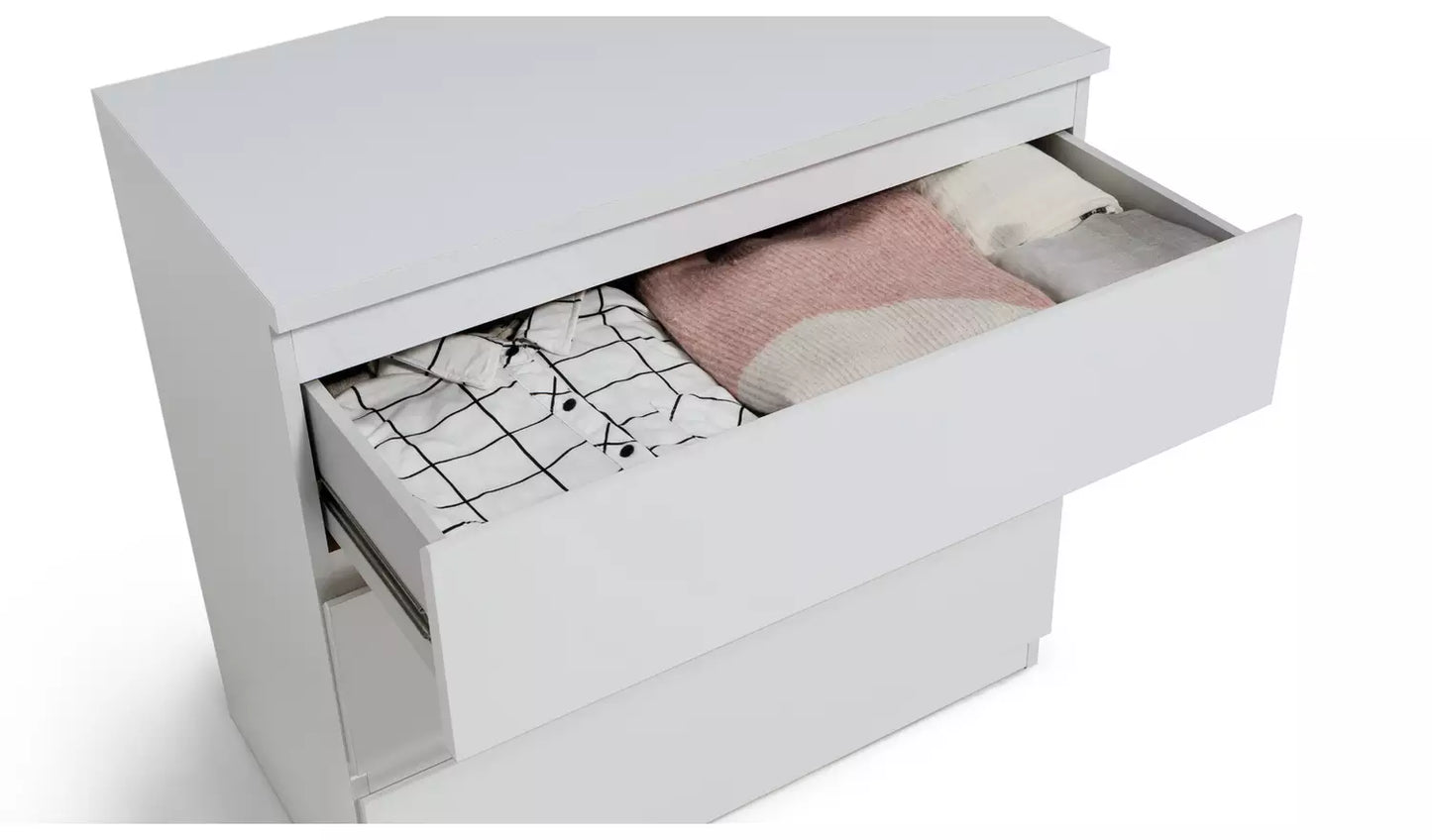 Assembled Habitat Jenson Gloss 3 Drawer Chest - White