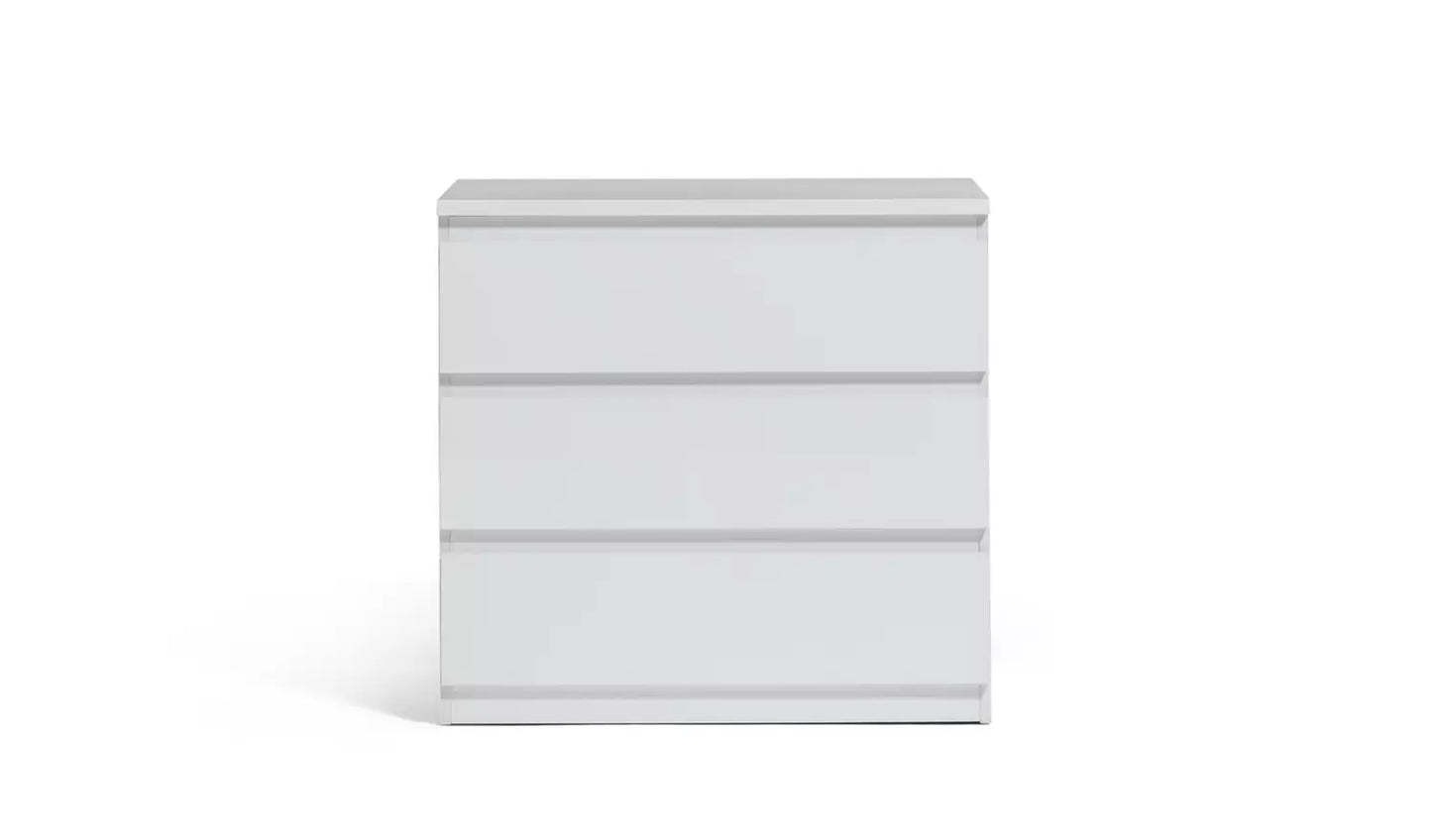 Assembled Habitat Jenson Gloss 3 Drawer Chest - White