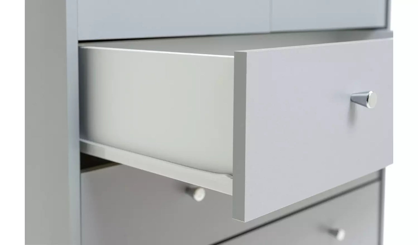 Assembled Malibu 7 Drawer Chest - Grey