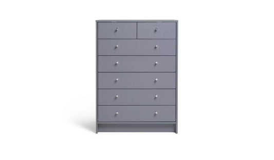 Assembled Malibu 7 Drawer Chest - Grey
