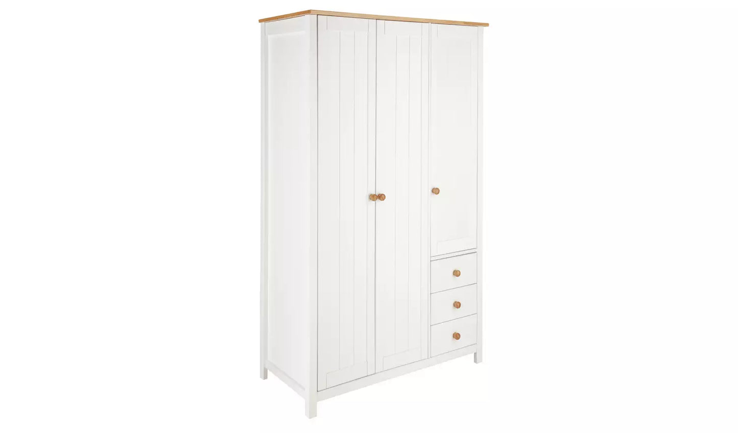 Scandinavia 3 Door 3 Drawer Wardrobe - Two Tone