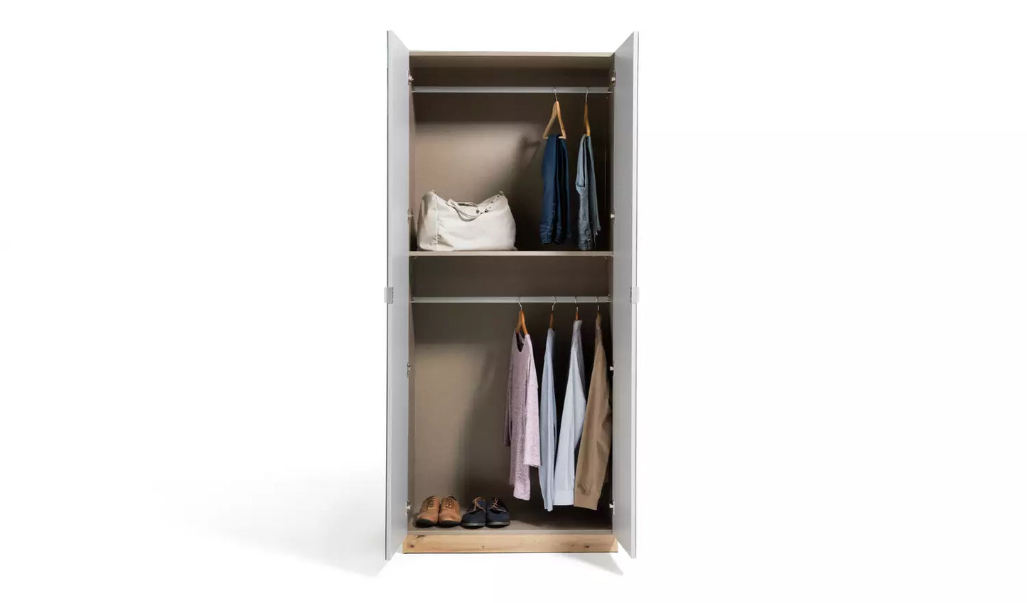 Habitat Munich 2 Door Mirror Wardrobe - Oak Effect