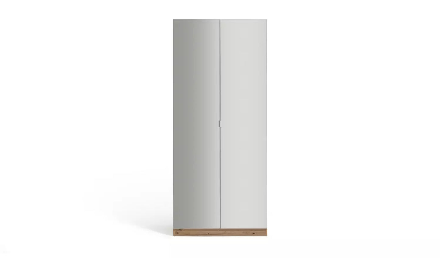Habitat Munich 2 Door Mirror Wardrobe - Oak Effect
