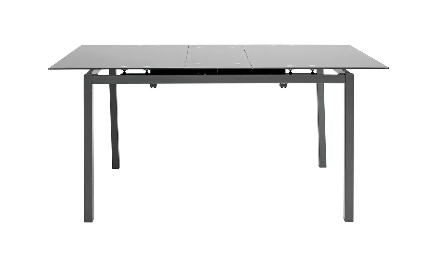 Lido Glass Extending Dining Table & 6 Grey Chairs