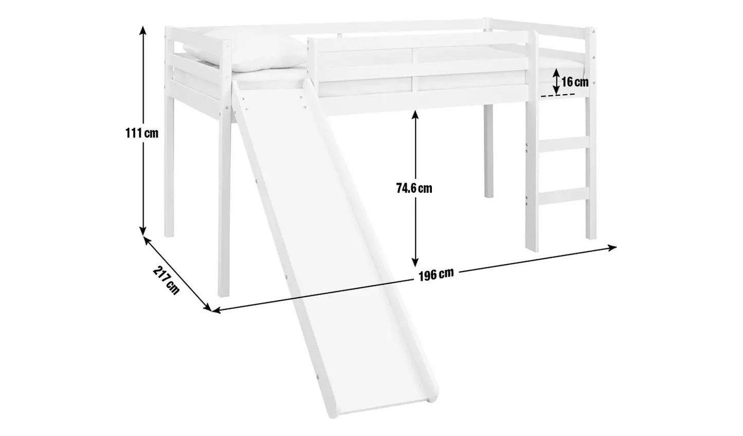 Kaycie Mid Sleeper with Slide - White