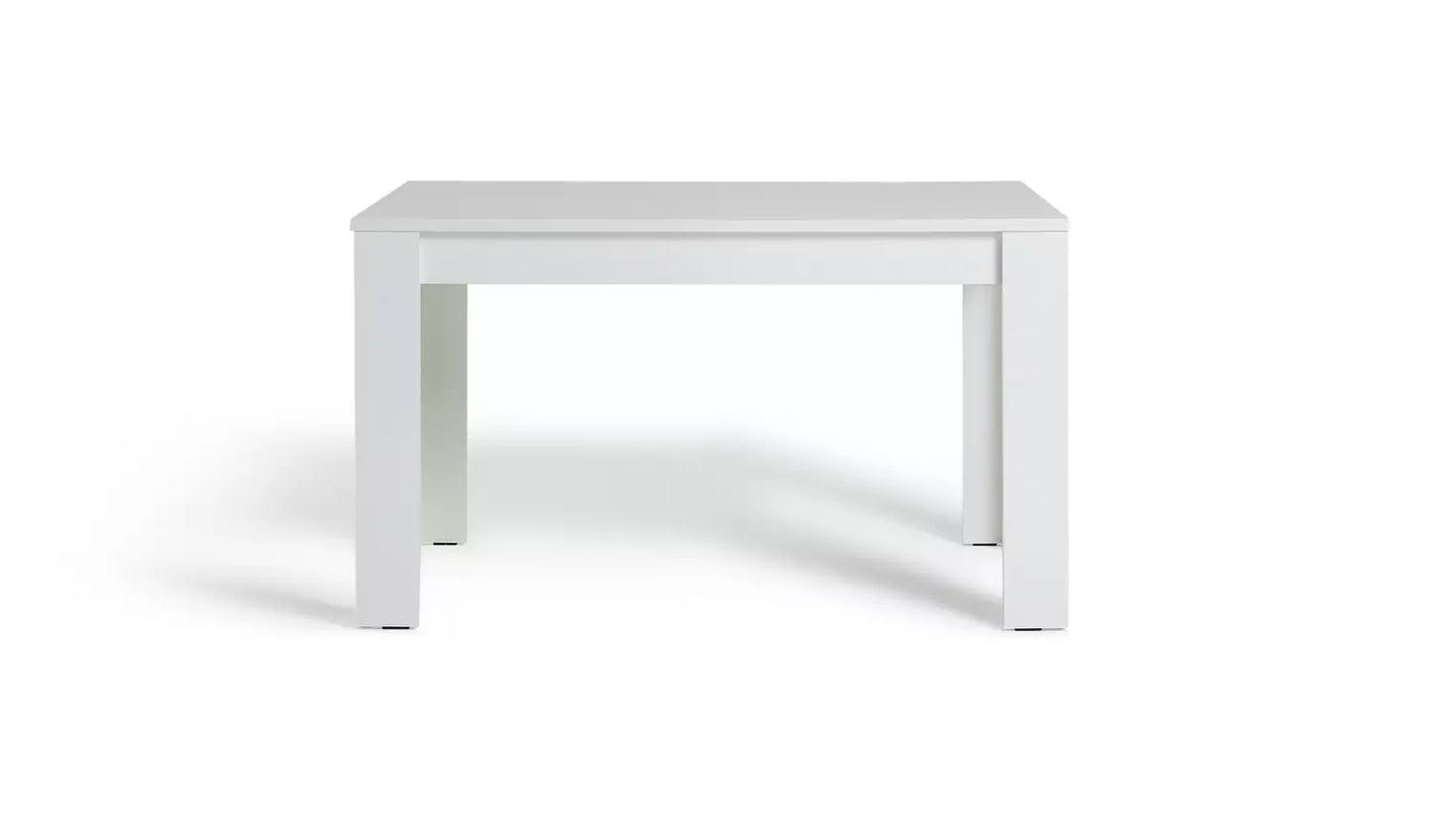 Assembled Miami Gloss 4 Seater Dining Table White & 4 Grey Chairs