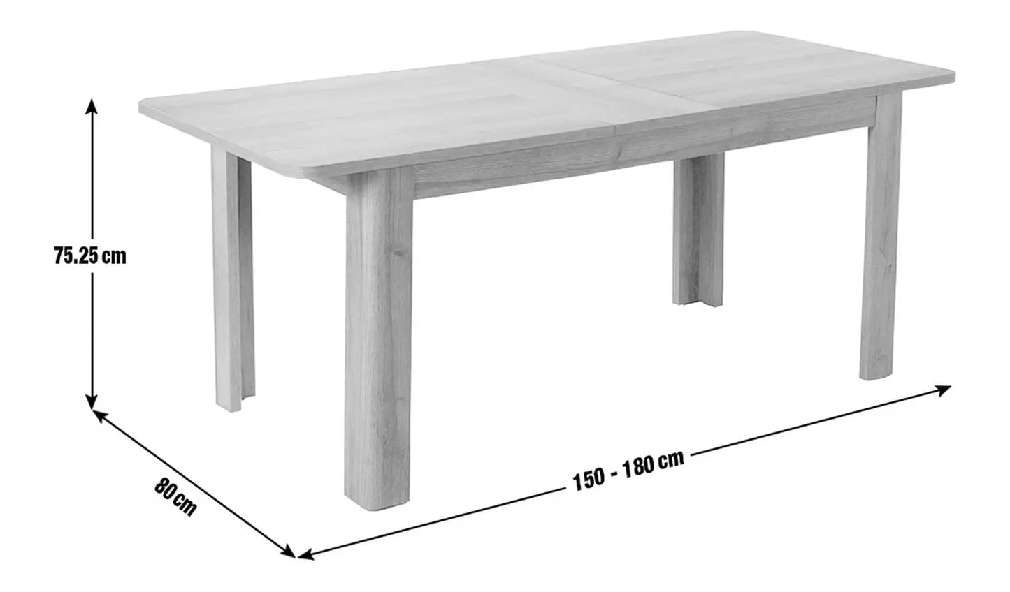 Miami Curve Extending Oak Effect Dining Table