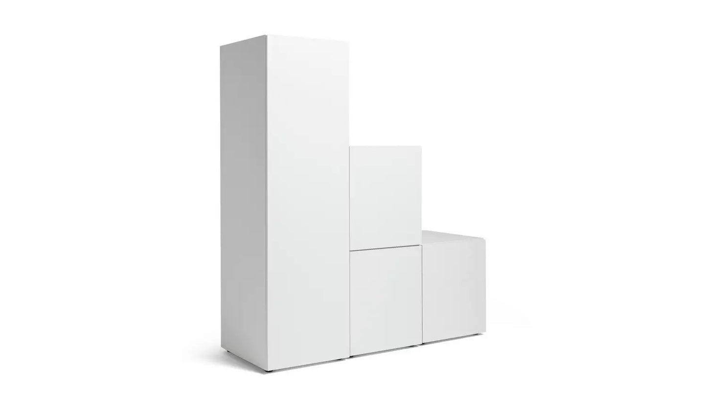 Malibu Stepped Small Storage Wardrobe - White