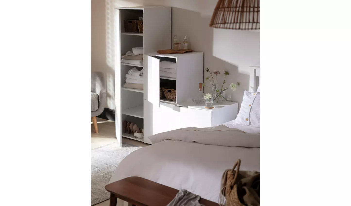 Malibu Stepped Small Storage Cube - White