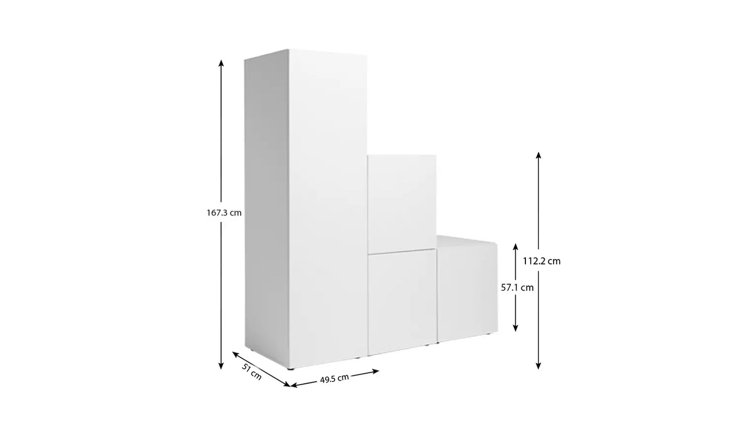 Malibu Stepped Small Storage Cube - White