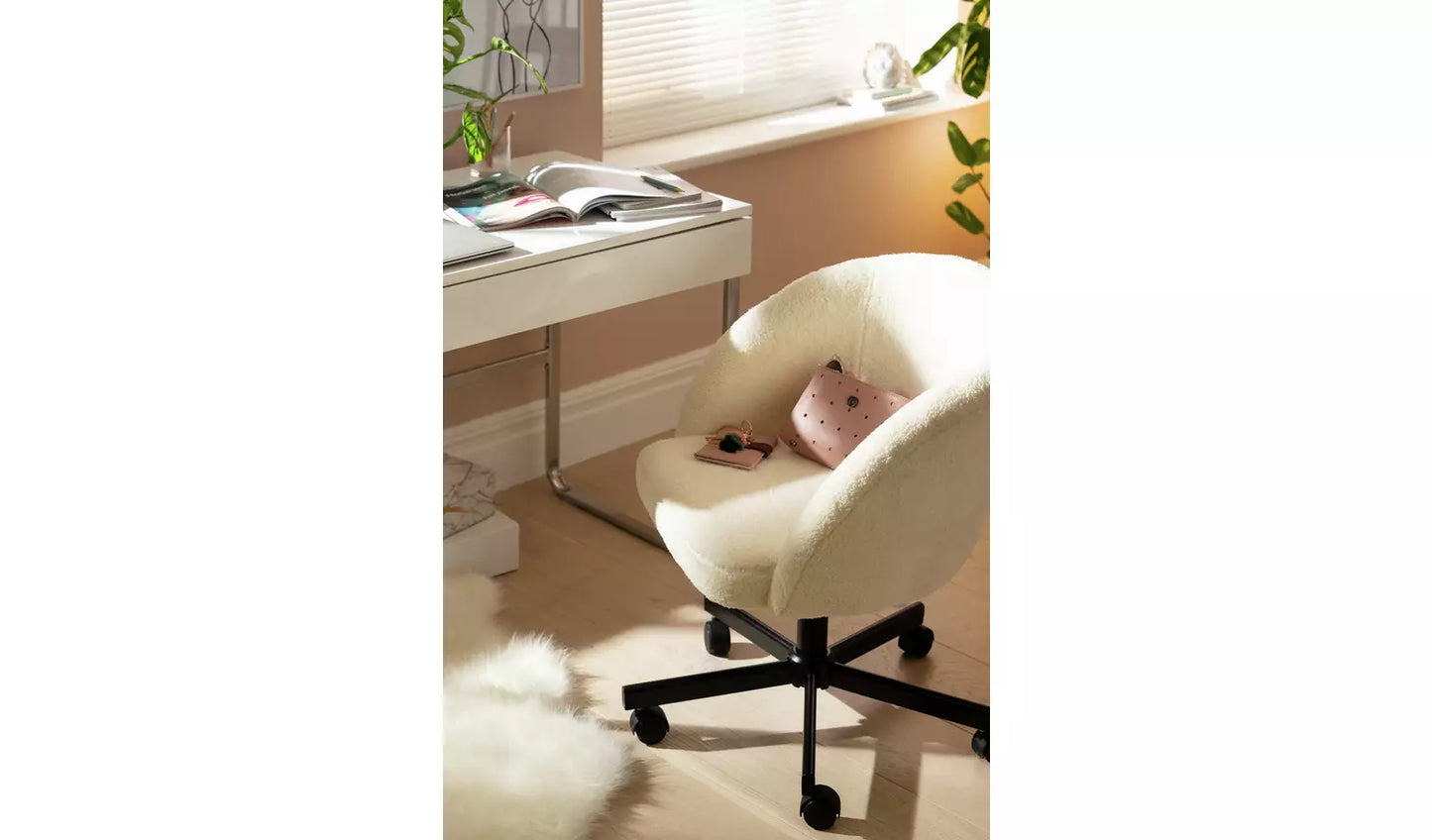 Habitat Sonny Fabric Office Chair - Black & White