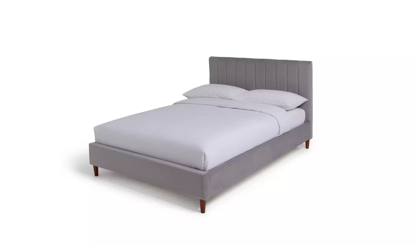 Habitat Pandora Double Velvet Bed Frame - Grey