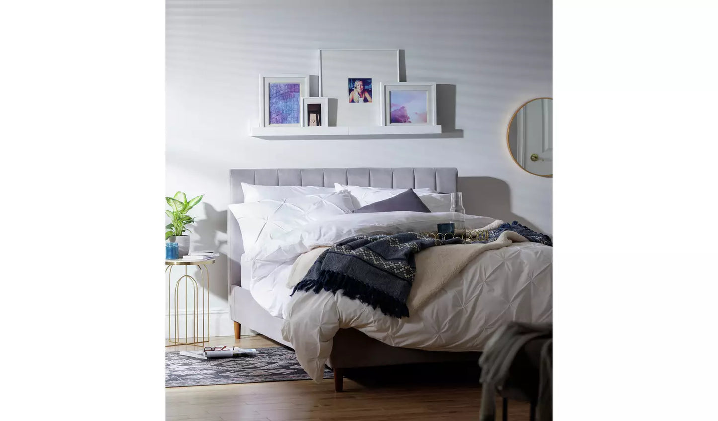 Habitat Pandora Double Velvet Bed Frame - Grey