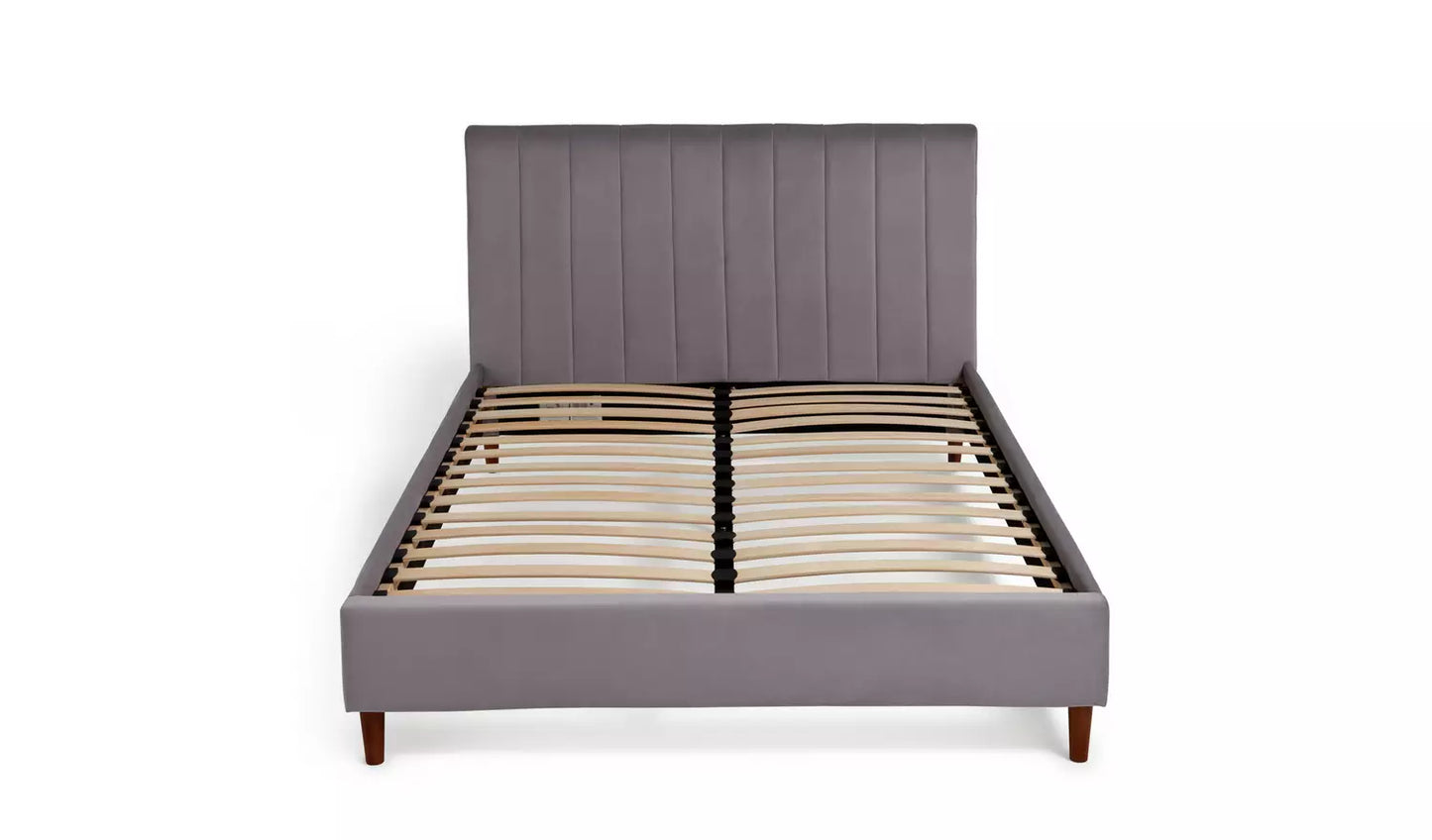 Habitat Pandora Double Velvet Bed Frame - Grey