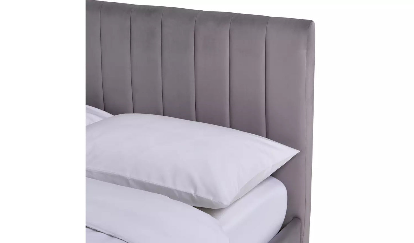 Habitat Pandora Double Velvet Bed Frame - Grey