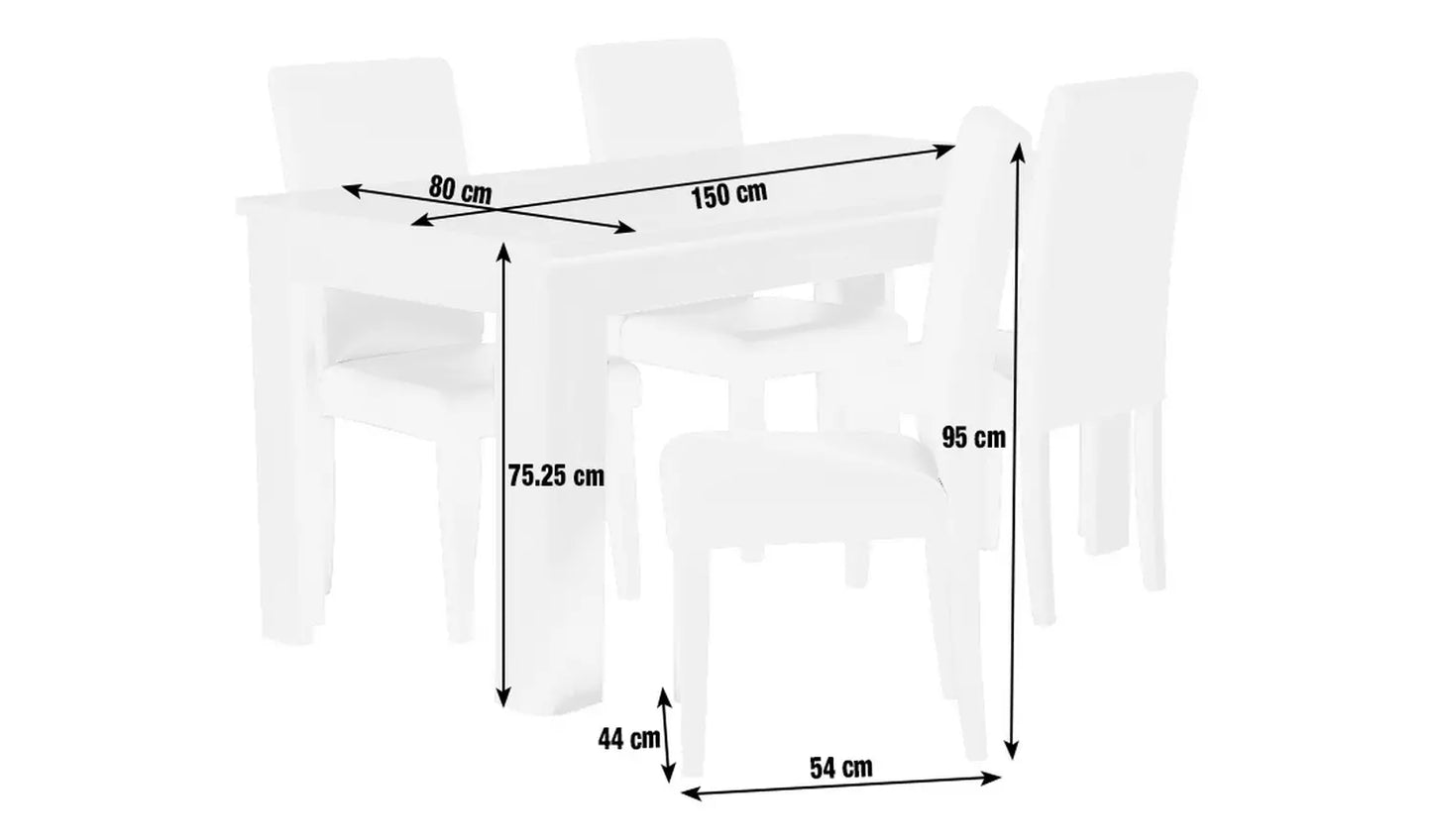 Miami Curve Extending Table & 4 Chocolate Chairs