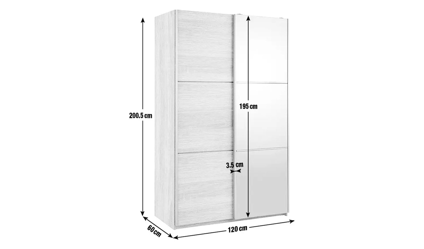 Habitat Holsted Small White & Mirror Wardrobe