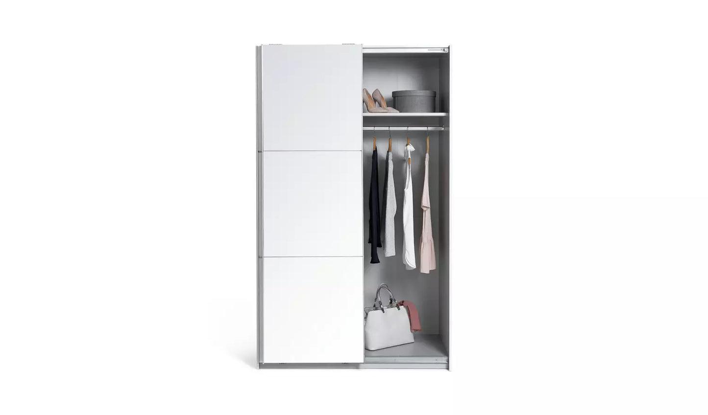 Habitat Holsted Small White & Mirror Wardrobe