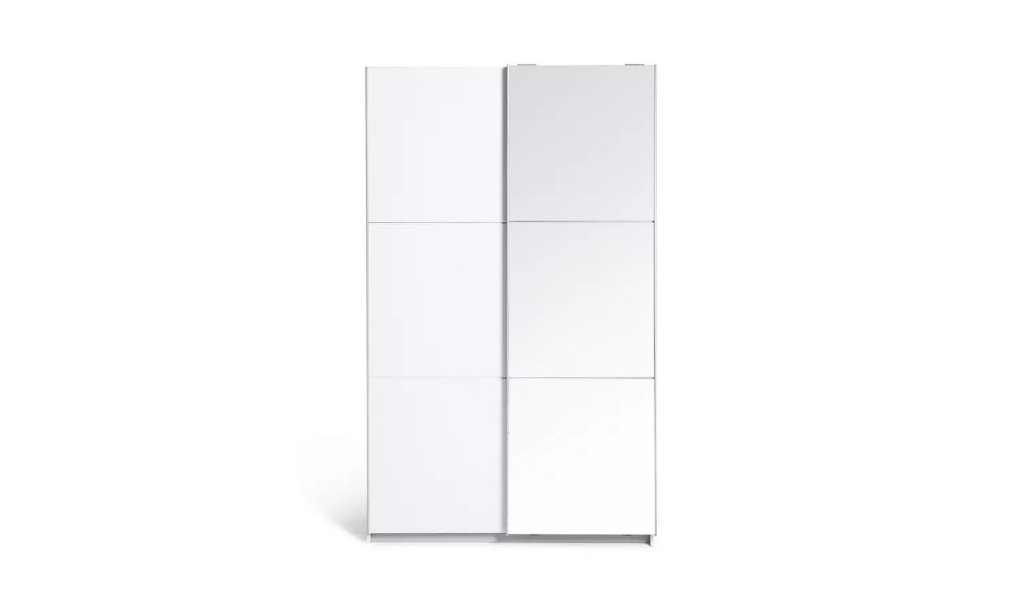 Habitat Holsted Small White & Mirror Wardrobe