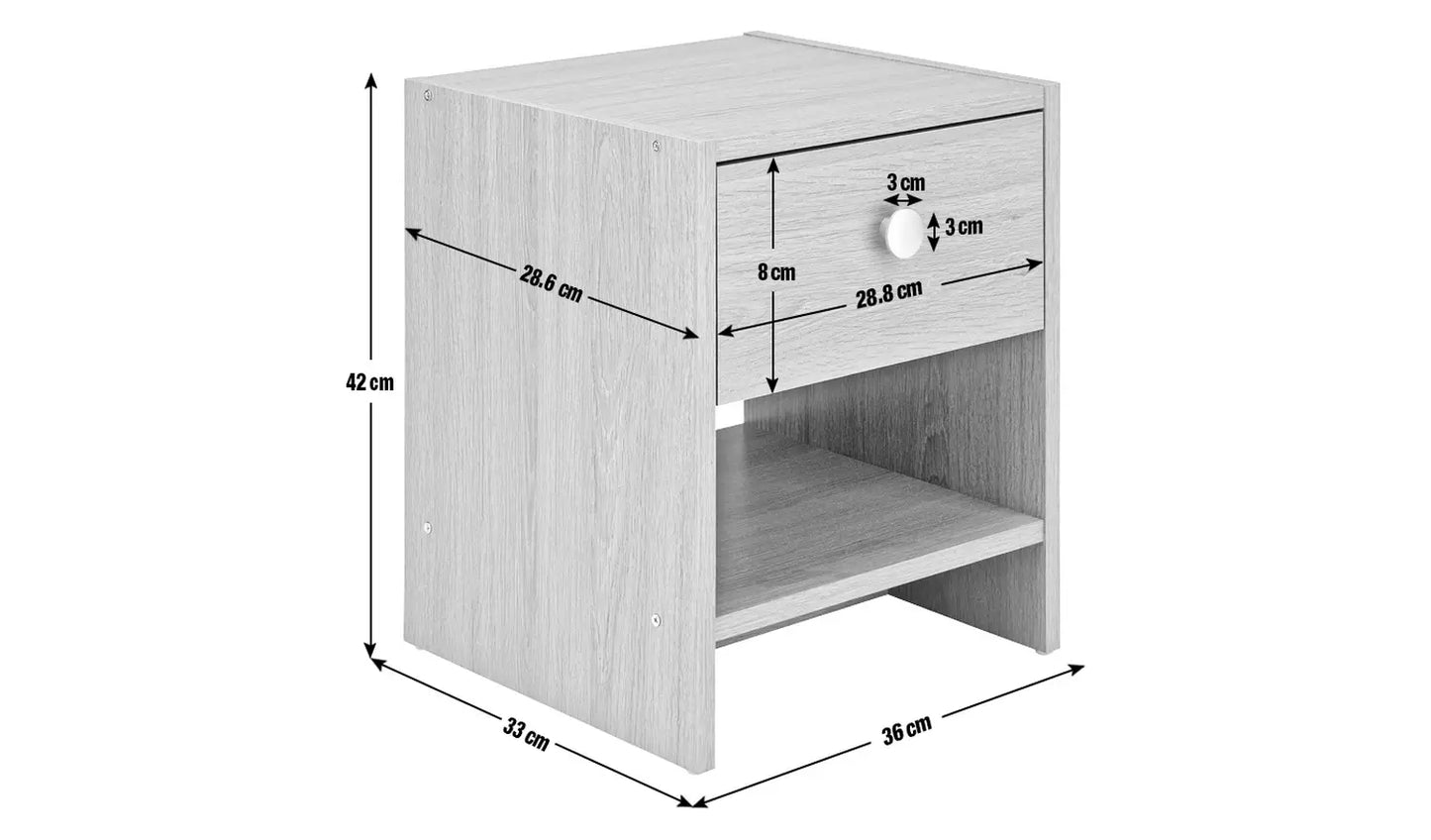 Assembled Seville Beside Table - Oak Effect